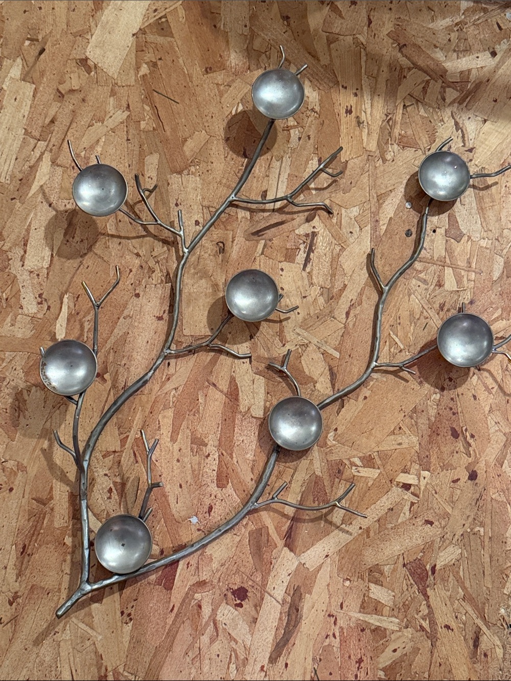 Crate&Barrel Metallic Silver Branch Candle holder